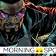 An illustrated Blade, with a mini Man-Thing on his right shoulder, readies a sword on the cover of April 2021's Avengers #45.